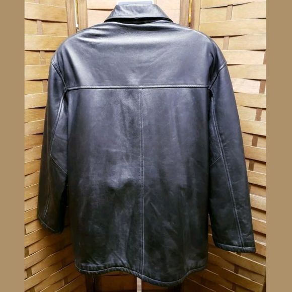 Hathaway Black Genuine Soft Lined Leather Jacket - Picture 6 of 7